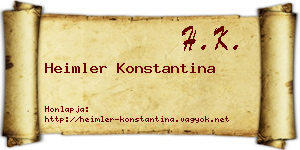 Heimler Konstantina névjegykártya